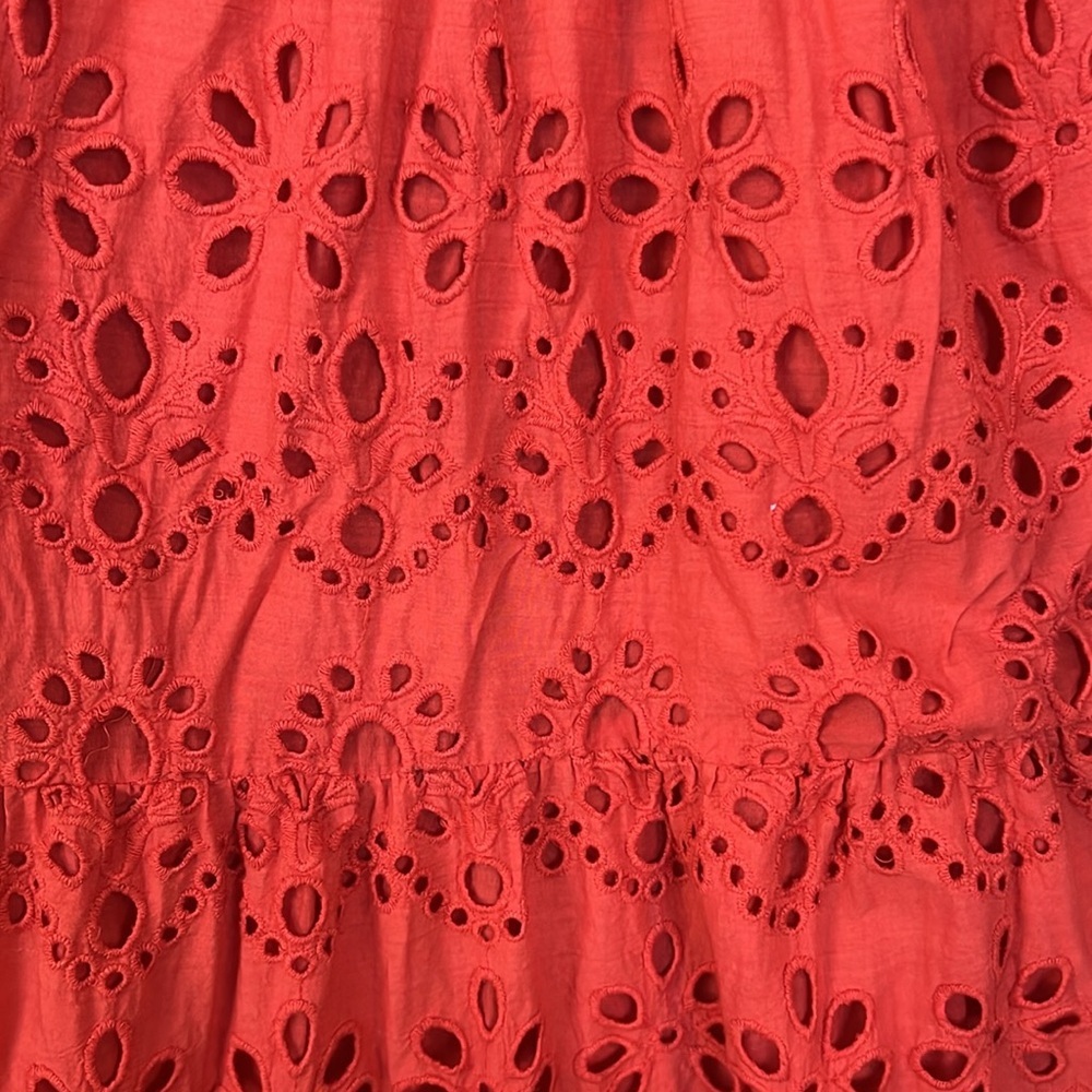 Karyn Seo Floral Eyelet Collared Neckline Sleeveless Midi Dress Size S - Picture 6 of 7